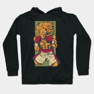 With boxing gloves in boxing ring - cartoon lion boxer Hoodie